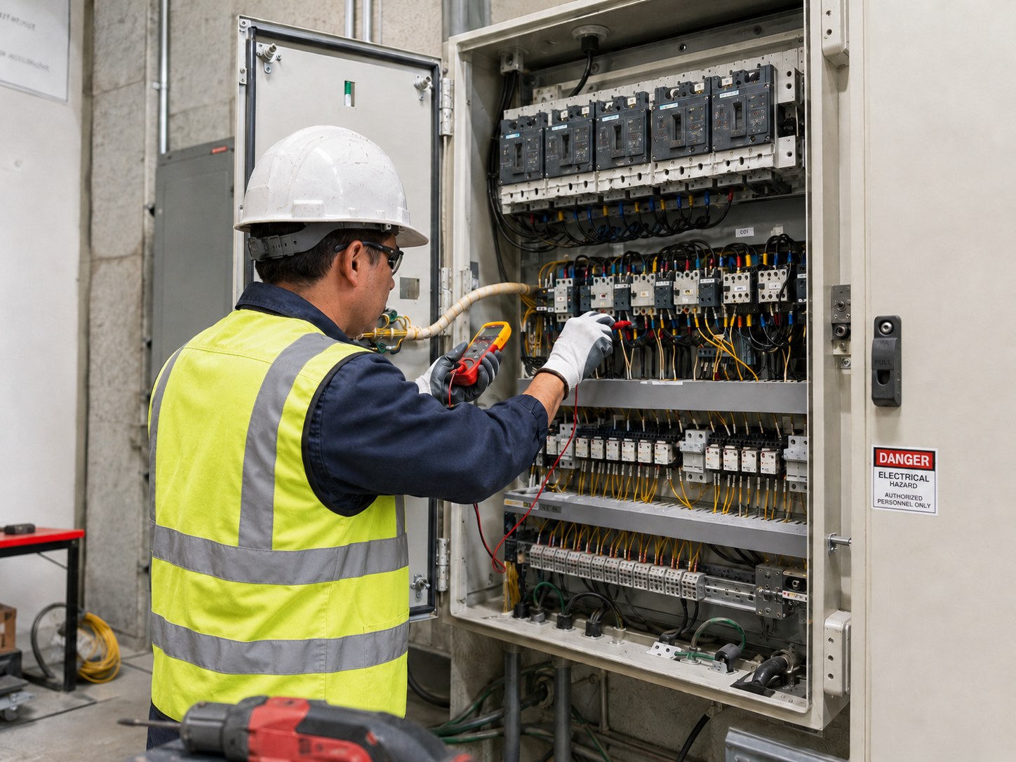 Commercial contractor working within a genuine commercial property environment